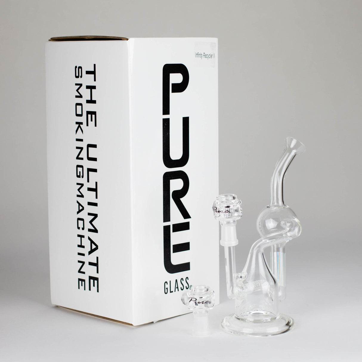 PINNACLE DISTRIBUTORS INC. Glass Rig Pure Glass | 8" Infinity Recycler 2 - Flower and Dab Pure Glass | 8" Infinity Recycler 2 - Flower and Dab