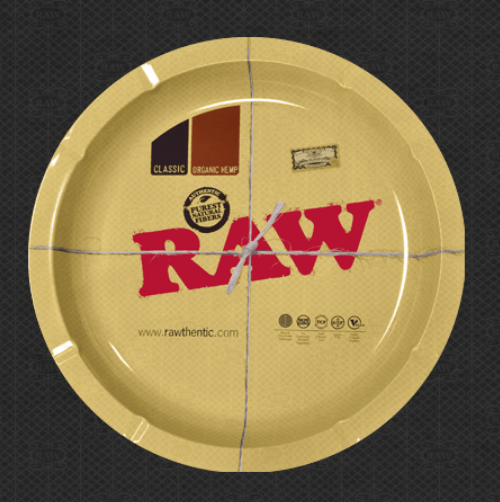 NIBO Distribution Rolling Tray RAW Round Metal Rolling Tray RAW Round Metal Rolling Tray