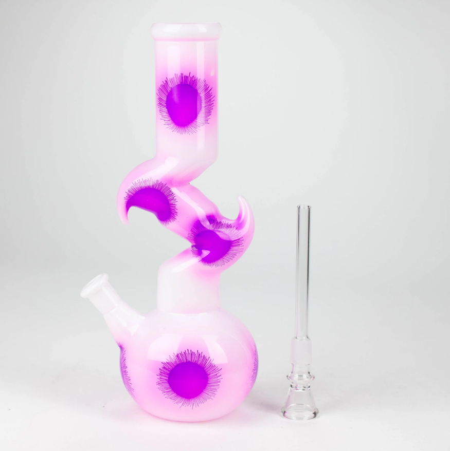 9.5" Flower Zong Glass Bong with 14 mm Bowl Stem
