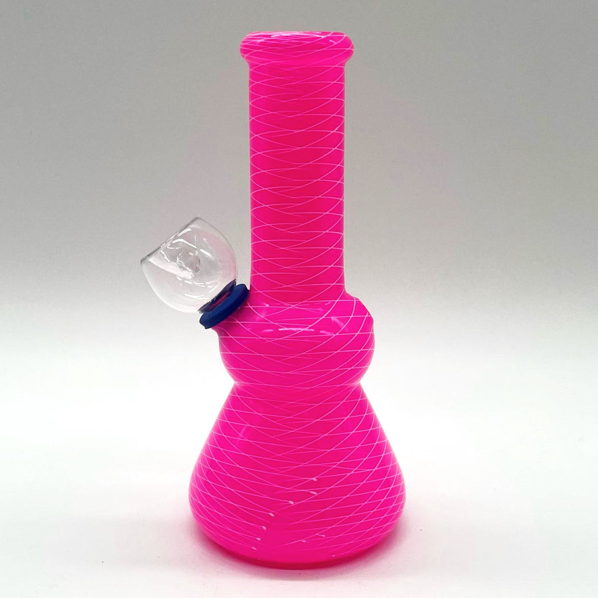 6" Frosted Spiral-Cut Glass Bong