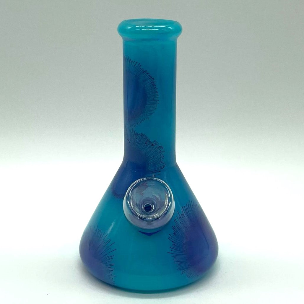 6" Frosted Spiral-Cut Glass Bong