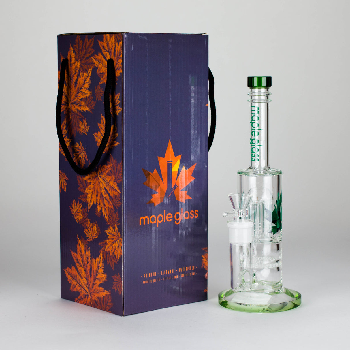 Maple Glass 12" Amber Perc Bong with Splash Guard