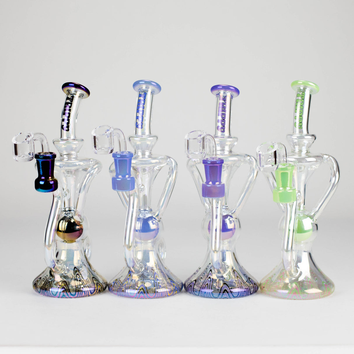 Trippy Glass Colour-Shift Recycler Dab Rig