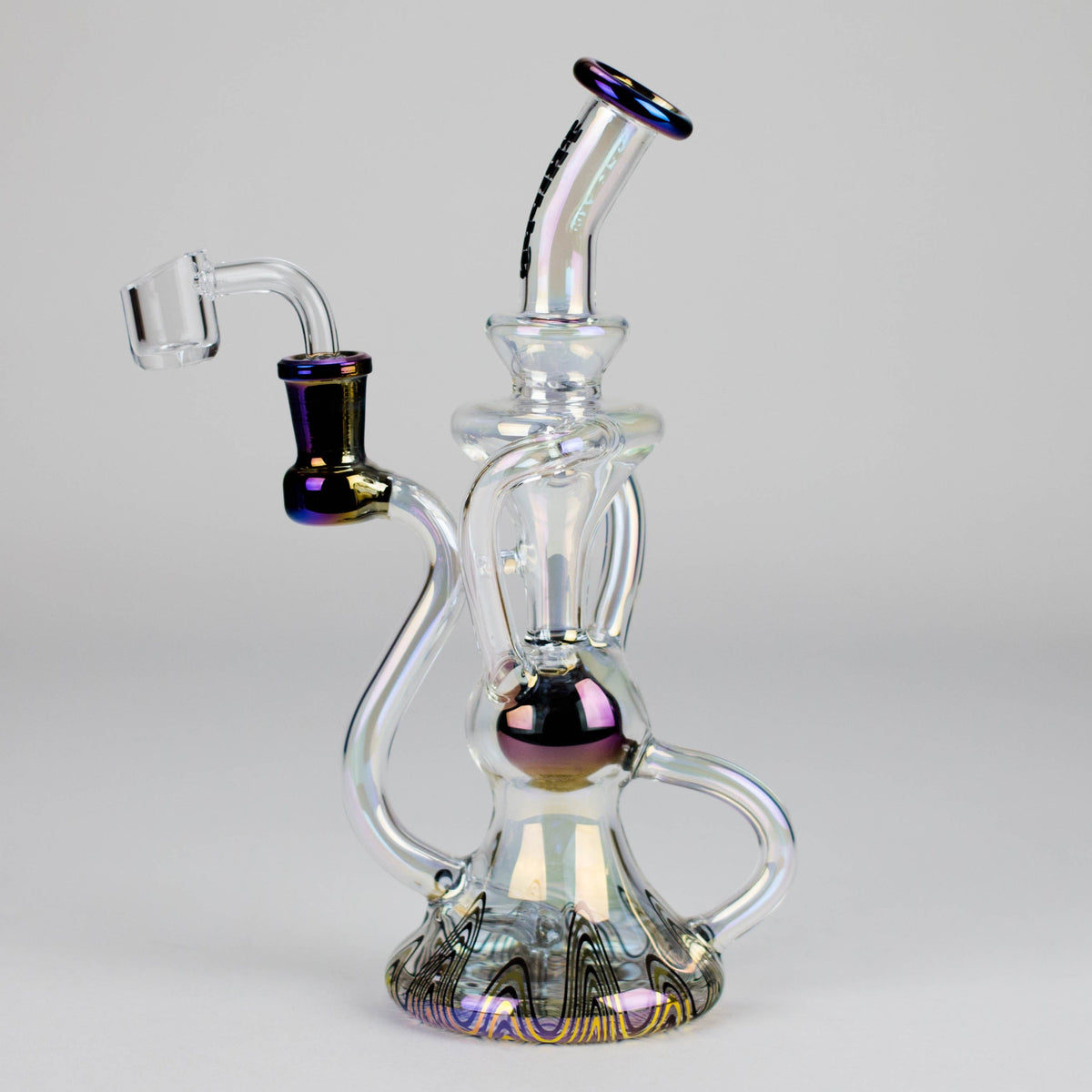 Small Biz Distributors Dab Rig Trippy Glass Colour-Shift Recycler Dab Rig Trippy Glass | Recycler with Banger