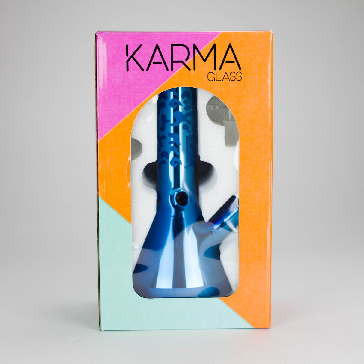 Karma 9" Sandblasted Blue Metallic Beaker Bong