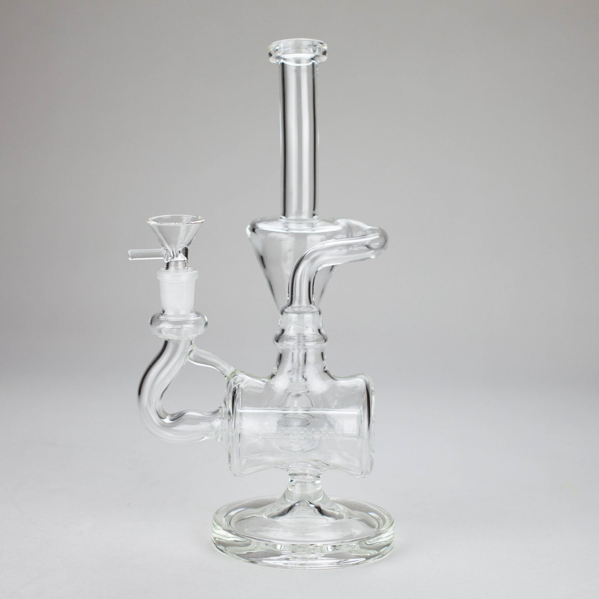 11" Clear Recycler Glass Bong with Inline Diffuser