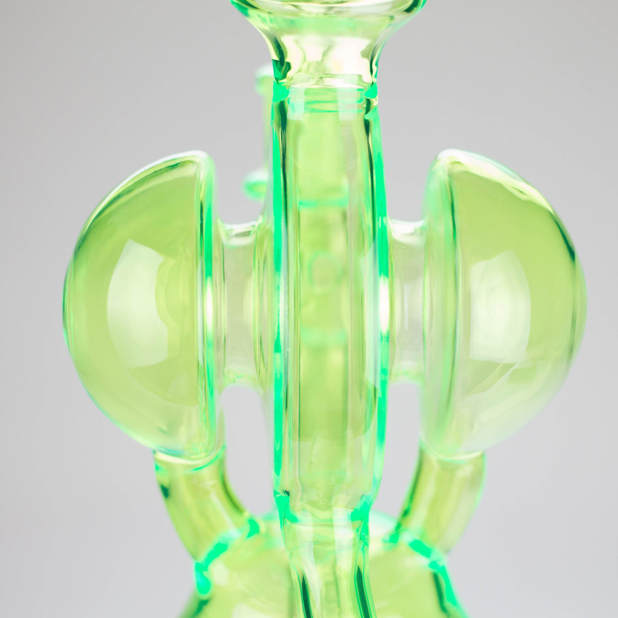 11" Slim Green Recycler Glass Bong