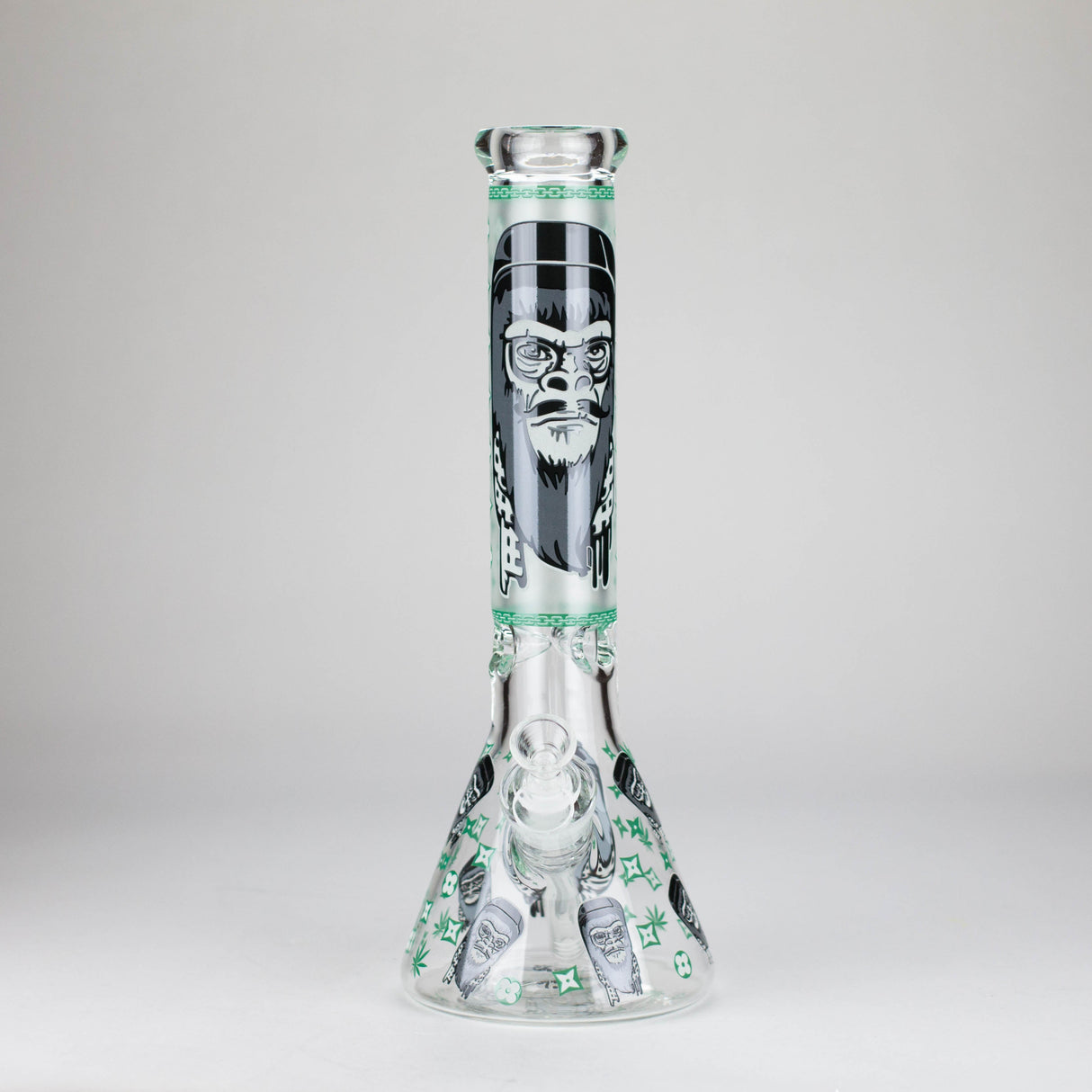 13" Glow-in-the-Dark Gorilla Skull Beaker Bong