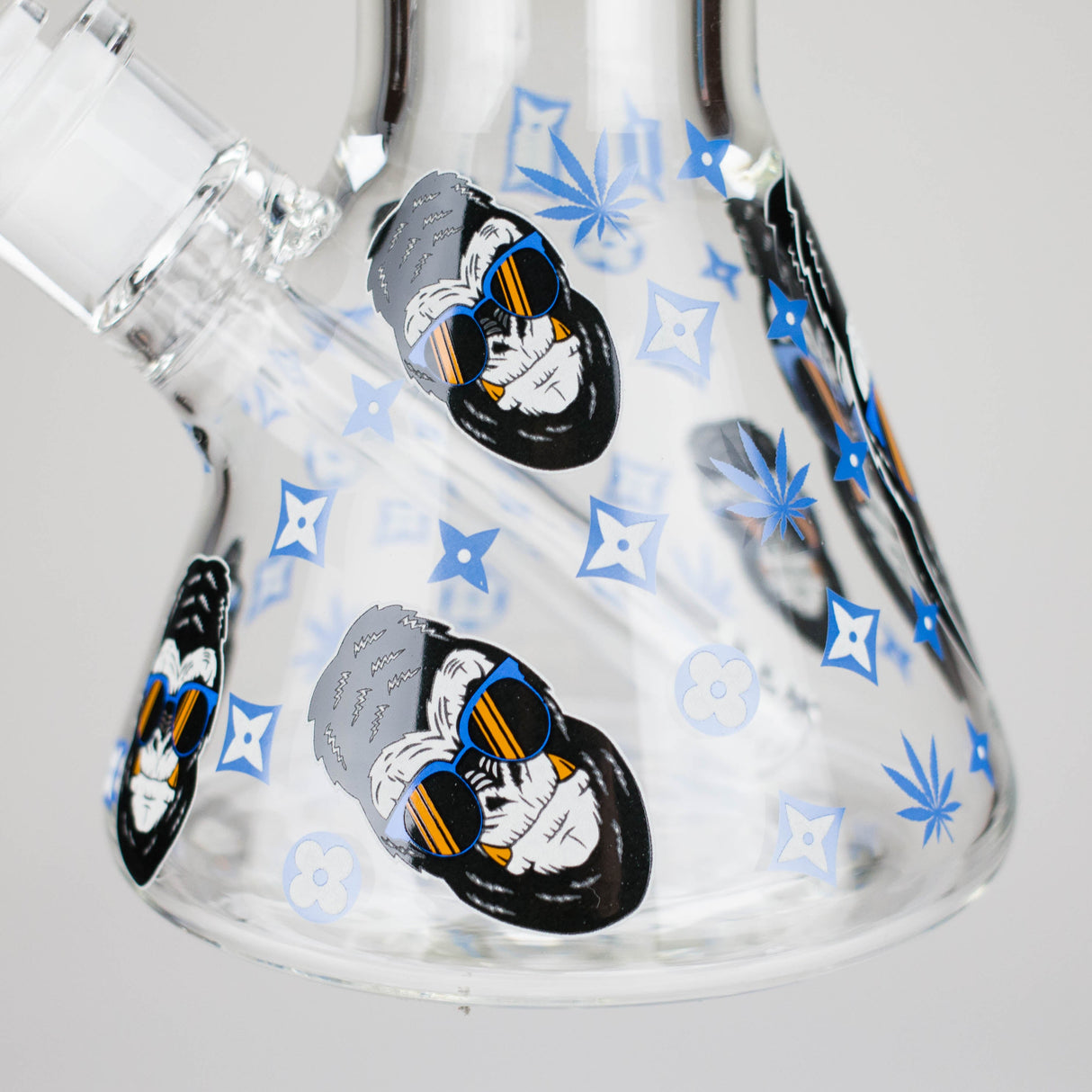 13" Glow-in-the-Dark Gorilla Skull Beaker Bong