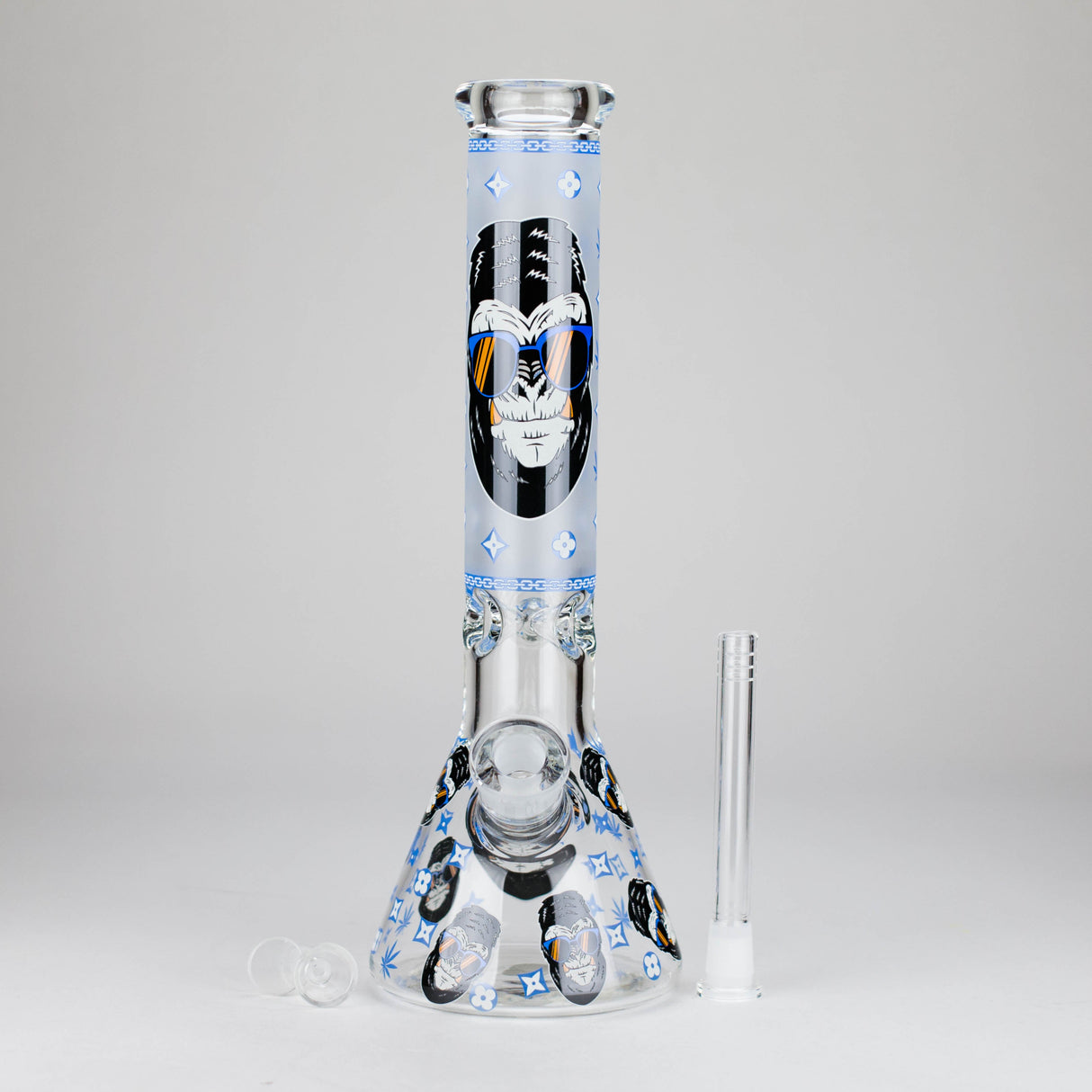 13" Glow-in-the-Dark Gorilla Skull Beaker Bong