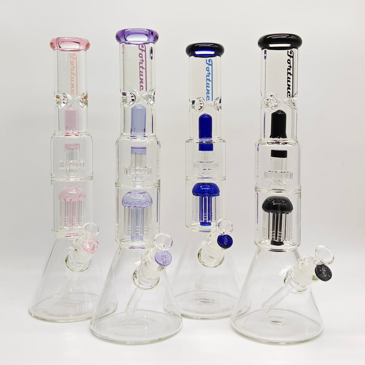 Fortune 16" Double Disc 6-Arm Tree Perc Beaker Bong