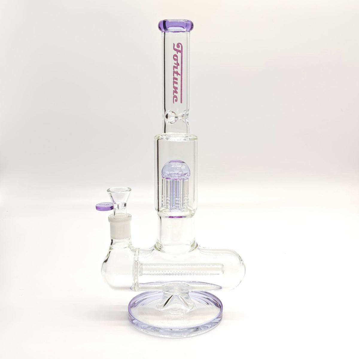 Fortune 14-Inch Double Inline Stemless Grid Perc Bong