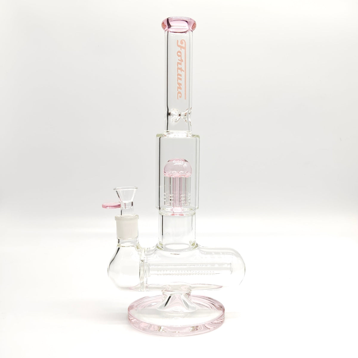 Fortune 14-Inch Double Inline Stemless Grid Perc Bong