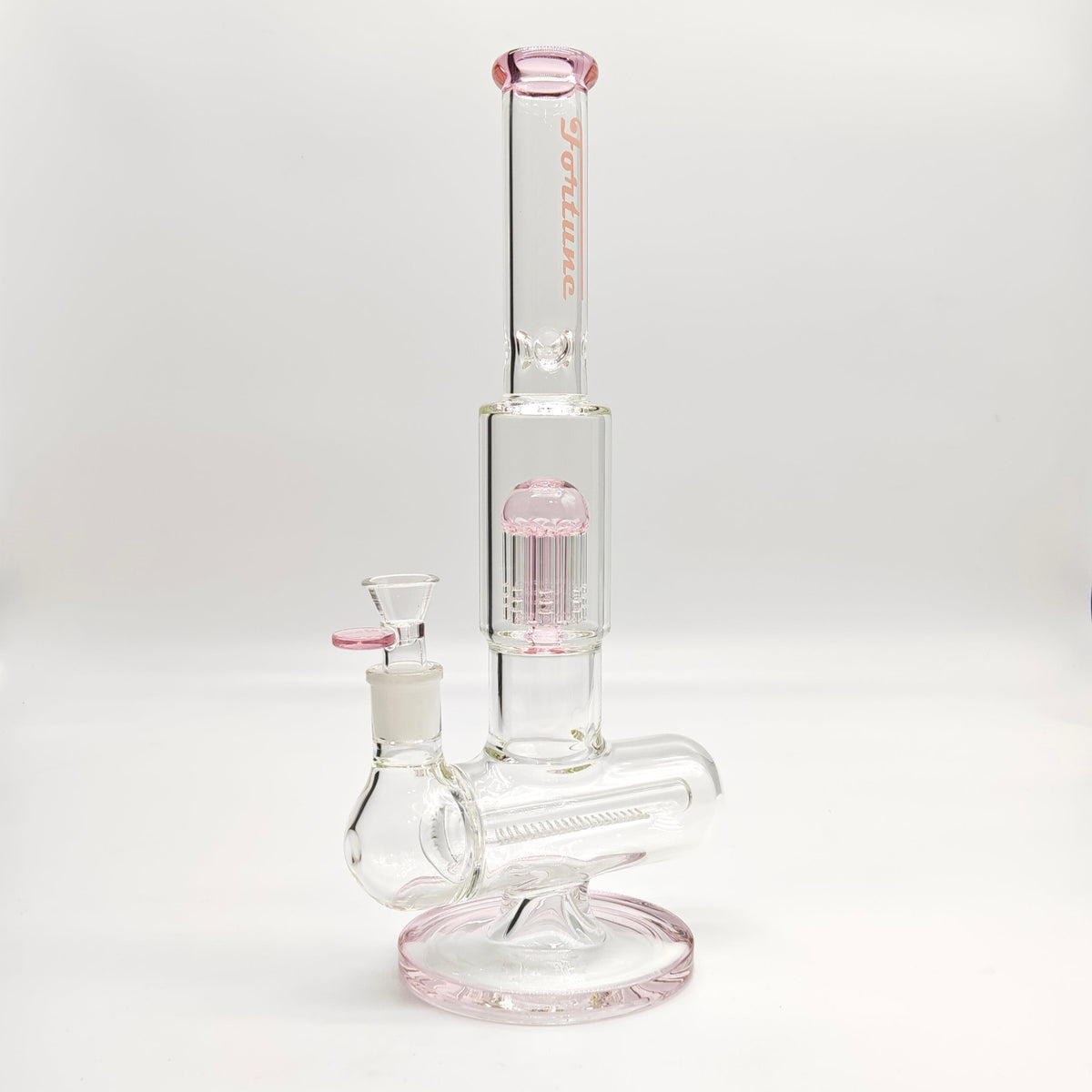 Fortune 14-Inch Double Inline Stemless Grid Perc Bong