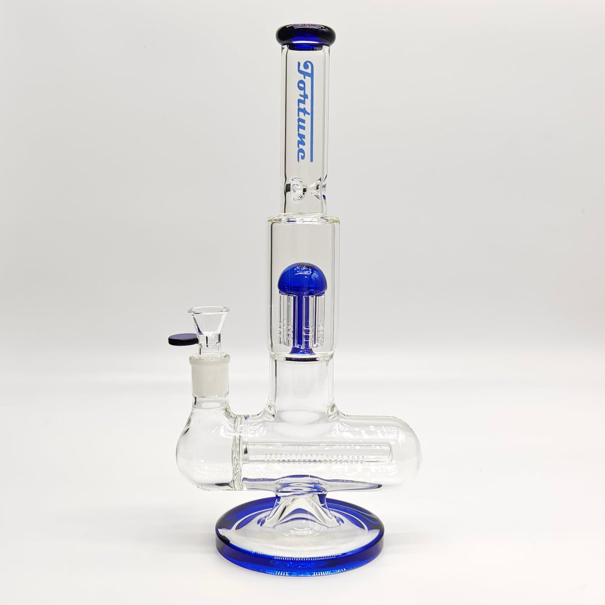 Fortune 14-Inch Double Inline Stemless Grid Perc Bong