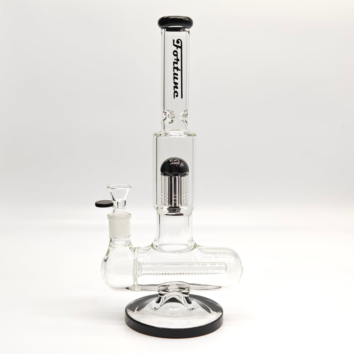 Fortune 14-Inch Double Inline Stemless Grid Perc Bong