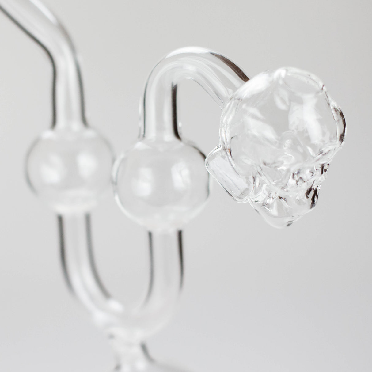 Skull Bent Glass Oil Pipe – 6.5" Curved Clear Burner Pipe