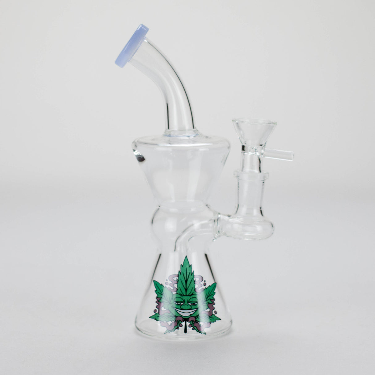 6.5" Cartoon Print Glass Bong with Fixed Diffuser