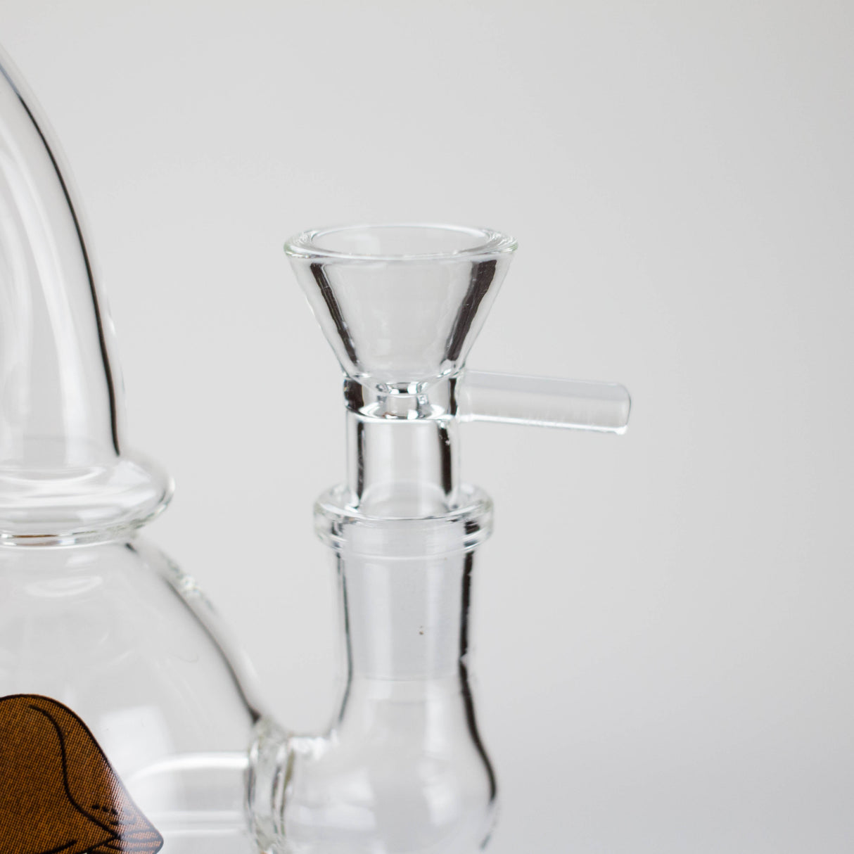 6.5" Bent Neck Cartoon Print Glass Bong with Fixed Diffuser