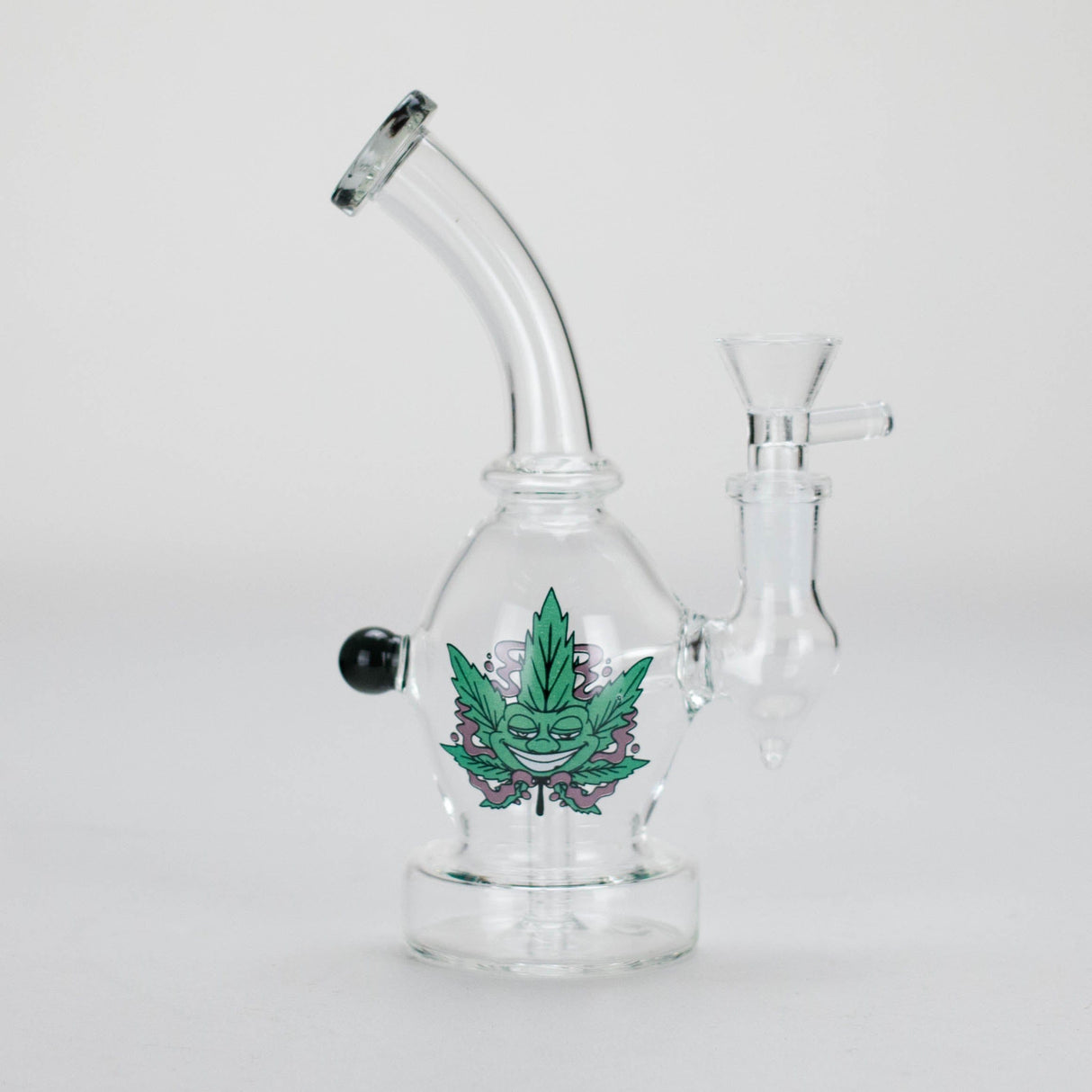 Canadian Distributor Glass Bong 6.5" Bent Neck Cartoon Print Glass Bong with Fixed Diffuser 6.5" Bent Neck Cartoon Print Glass Bong with Fixed Diffuser