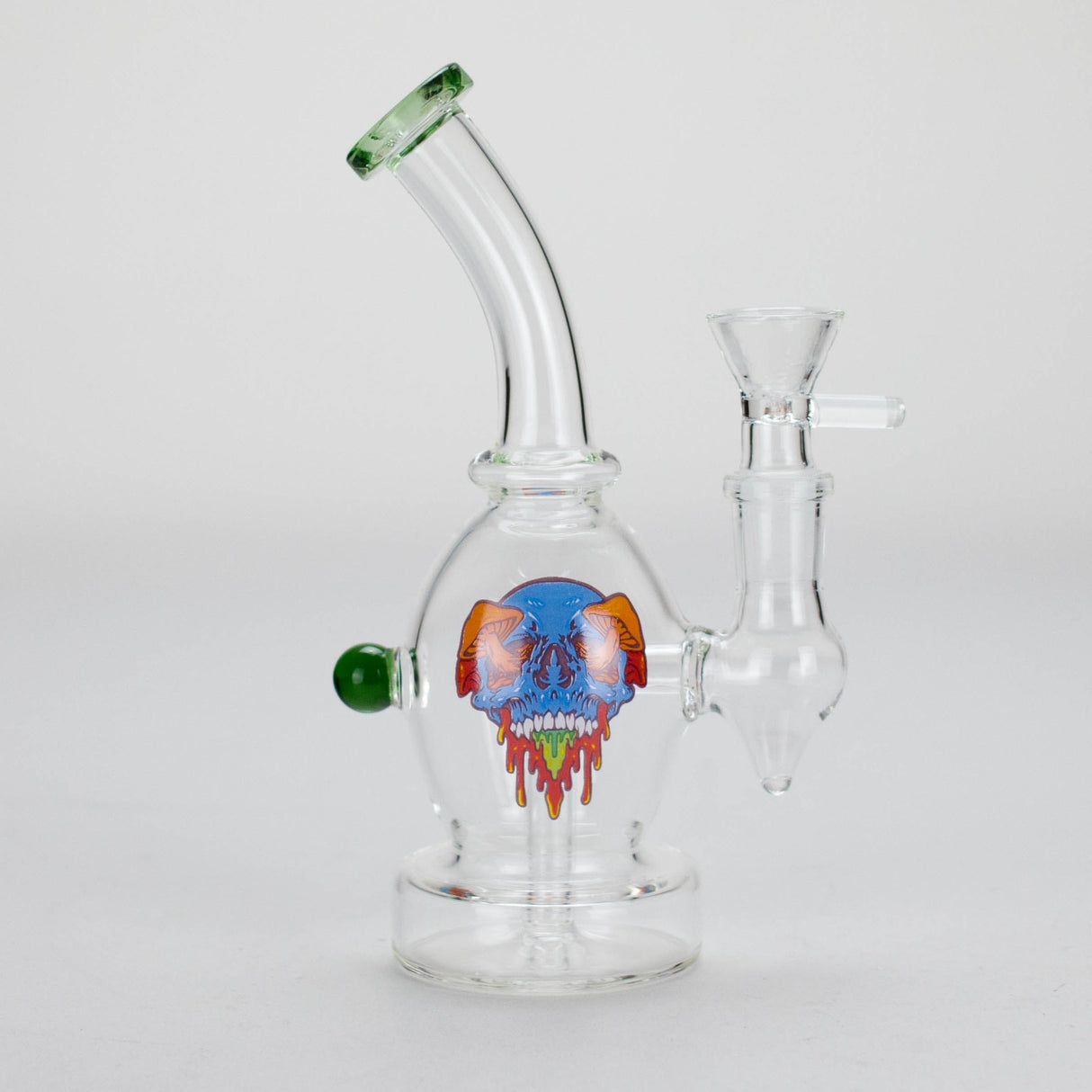 Canadian Distributor Glass Bong 6.5" Bent Neck Cartoon Print Glass Bong with Fixed Diffuser 6.5" Bent Neck Cartoon Print Glass Bong with Fixed Diffuser