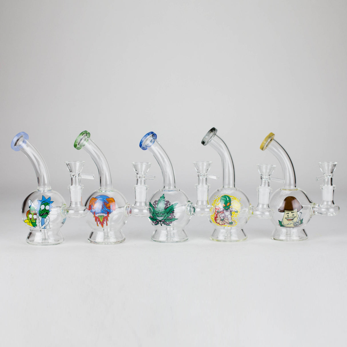 6.5" Cartoon-Themed Mini Bong with 14 mm Bowl
