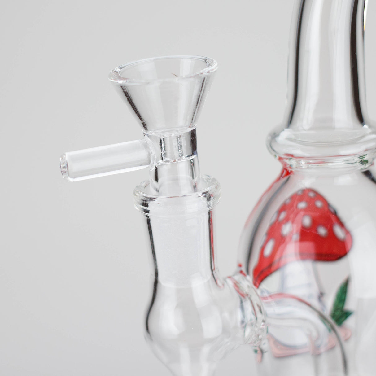 6.5" Bent Neck Cartoon Print Glass Bong with Fixed Diffuser