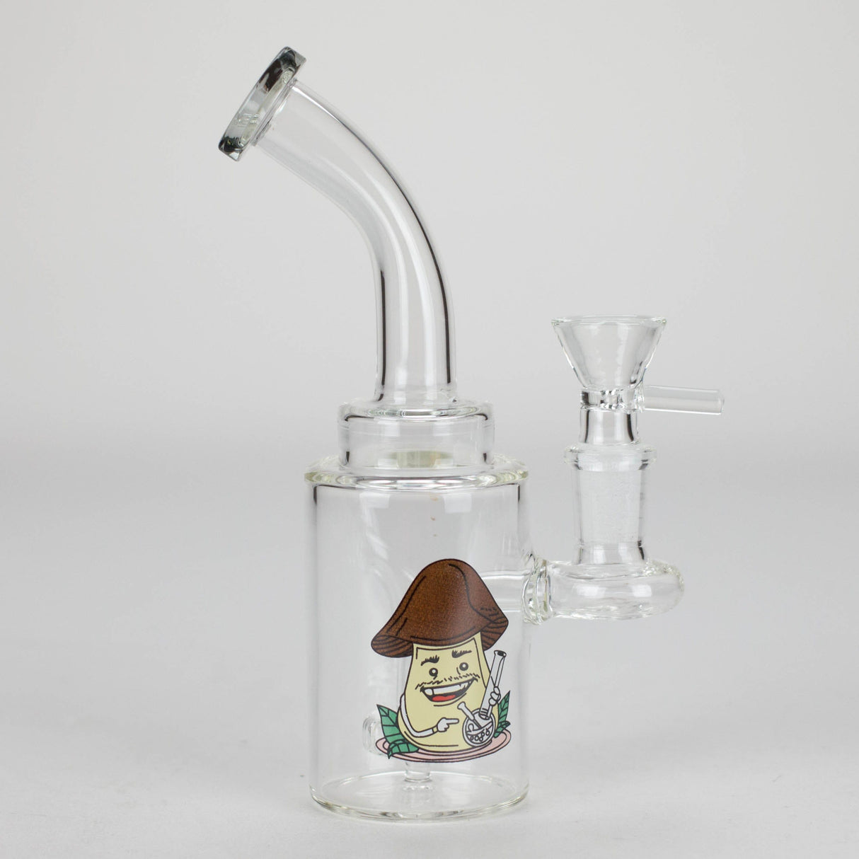 Canadian Distributor Glass Bong 6.5" Bent Neck Cartoon Glass Bong with 14 mm Bowl 6.5" Cartoon Glass Bong with Diffuser