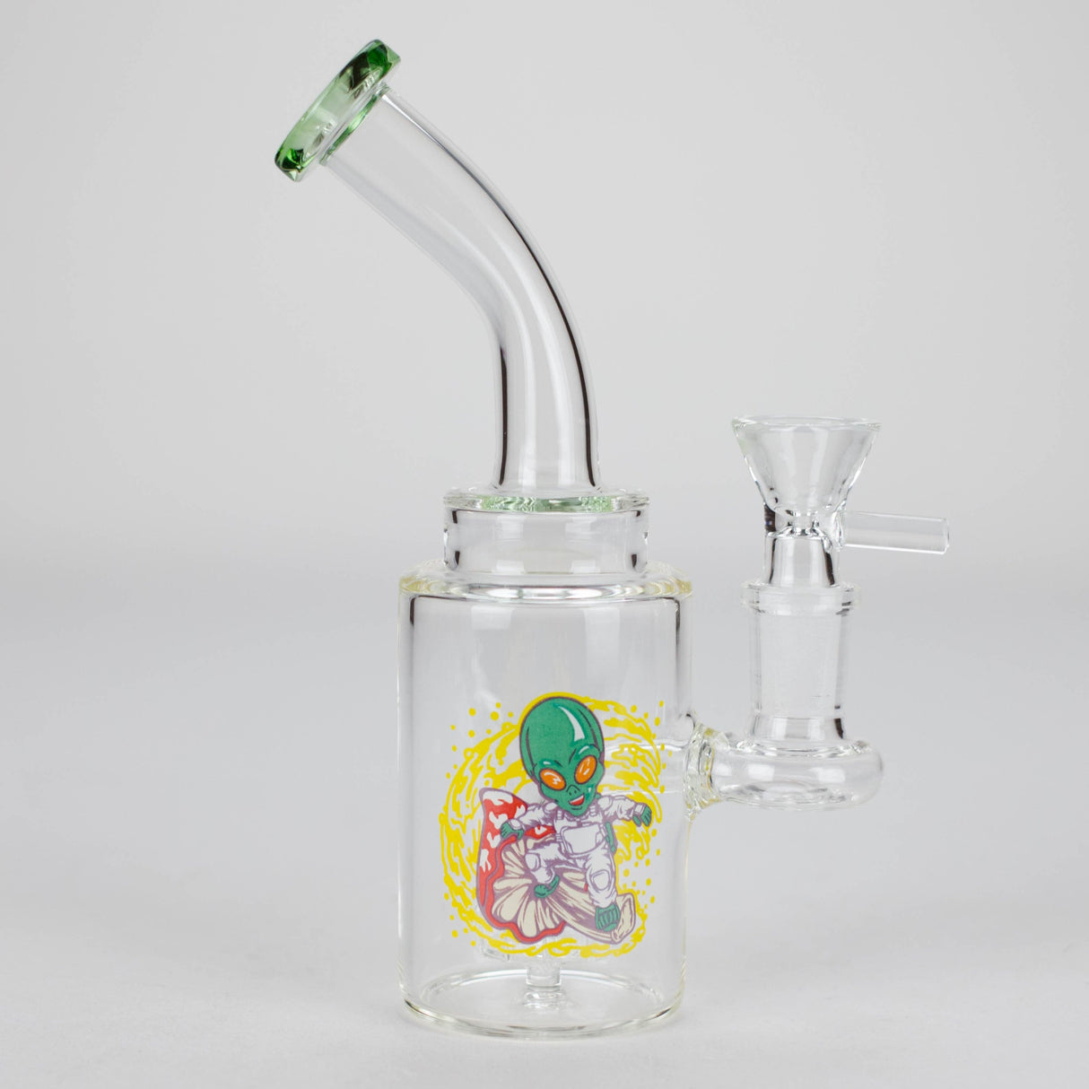 Canadian Distributor Glass Bong 6.5" Bent Neck Cartoon Glass Bong with 14 mm Bowl 6.5" Cartoon Glass Bong with Diffuser