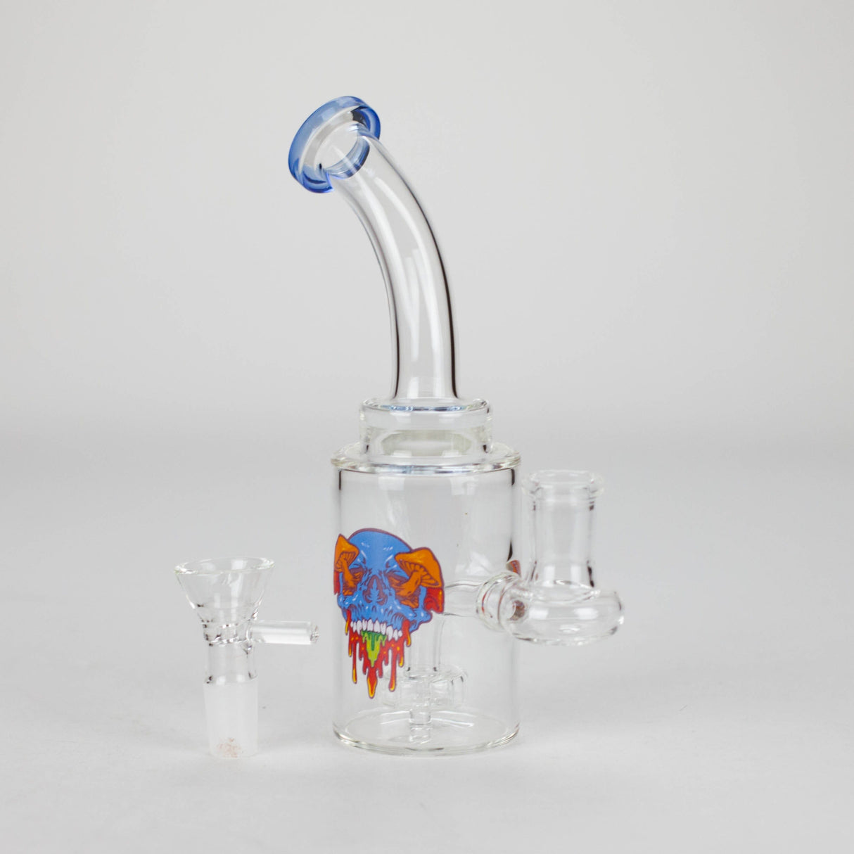 Canadian Distributor Glass Bong 6.5" Bent Neck Cartoon Glass Bong with 14 mm Bowl 6.5" Cartoon Glass Bong with Diffuser