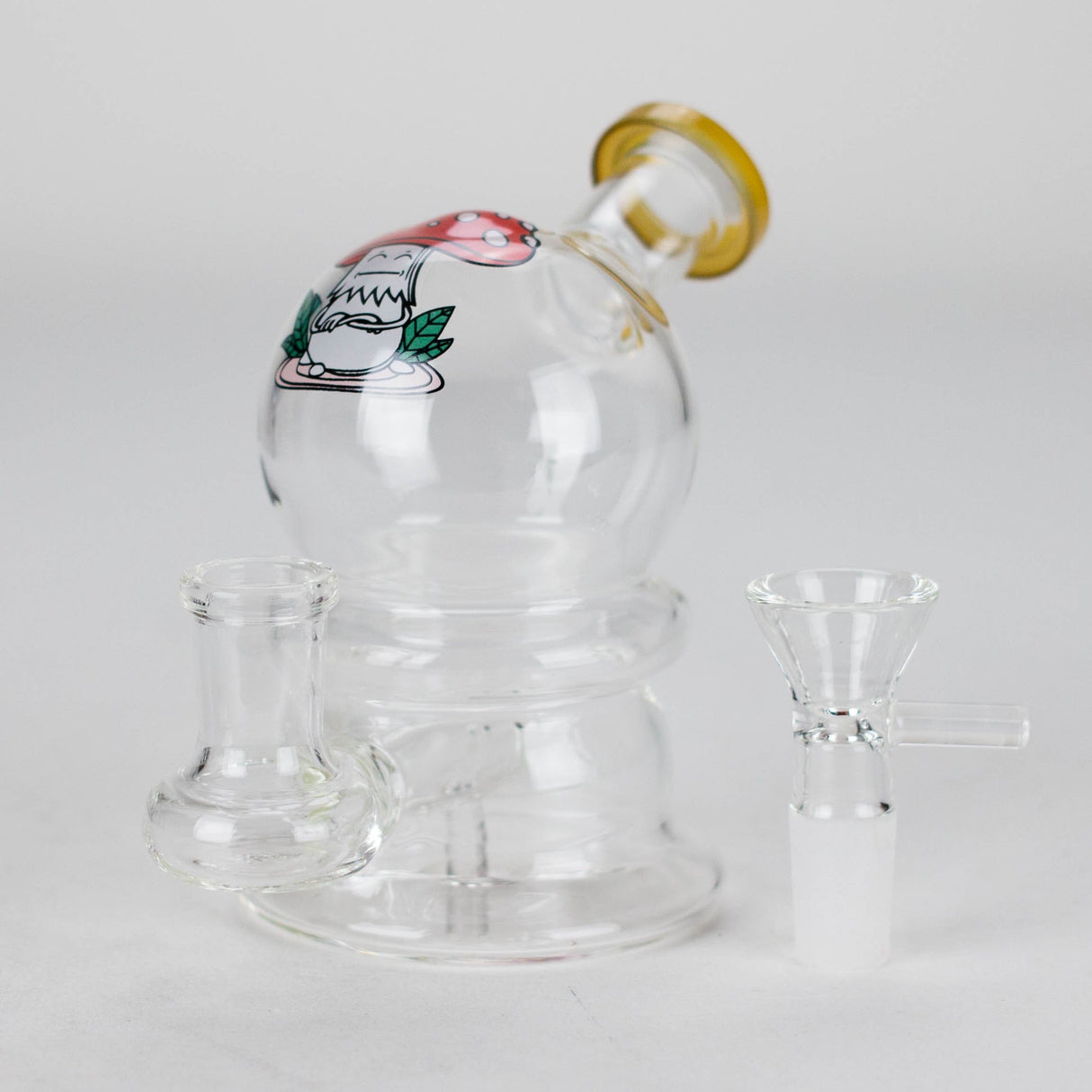 Canadian Distributor Glass Bong 6.5" Cartoon-Themed Mini Bong with 14 mm Bowl 6.5" Cartoon Glass Bong with Diffuser