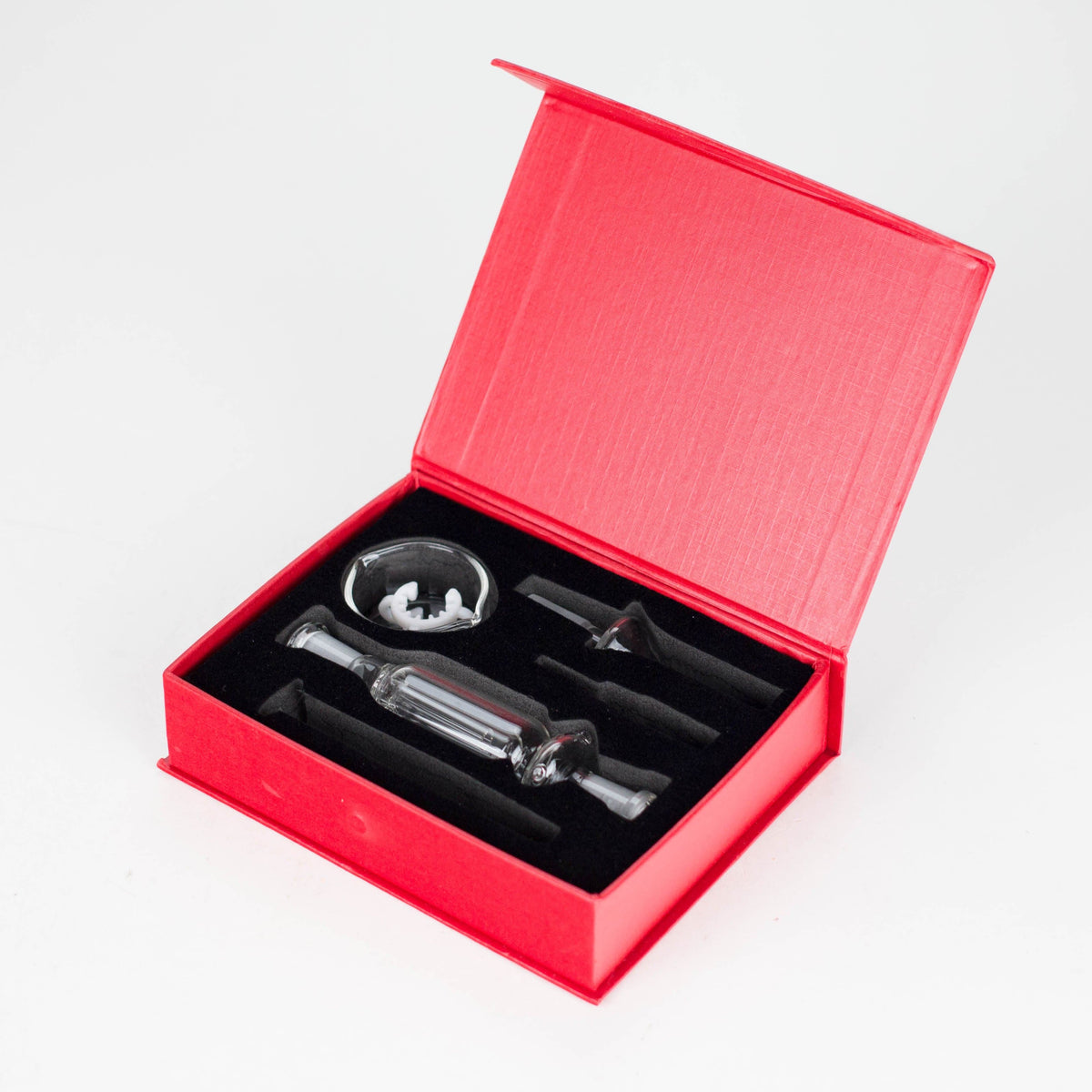RMG WHOLESALE Nectar Collector Glass Nectar Collector Kit with Titanium Tip – Complete Set in Premium Red Box Glass Nectar Collector Kit with Titanium Tip – Complete Set in Premium Red Box