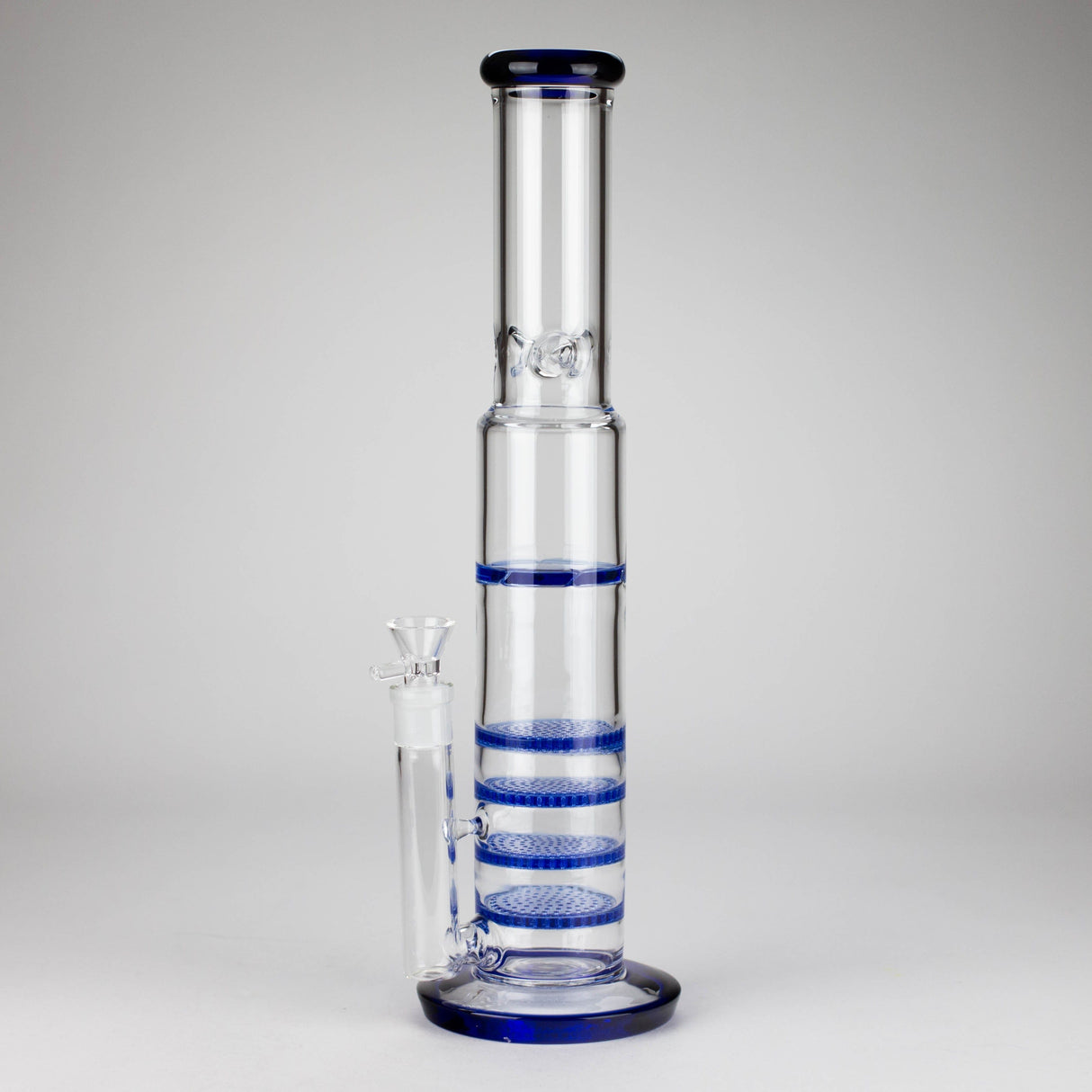 RMG WHOLESALE Glass Bong 17" Blue Honeycomb Cycler Glass Bong – 4 Honeycomb Diffusers 17" Blue Honeycomb Cycler Glass Bong – 4 Honeycomb Diffusers