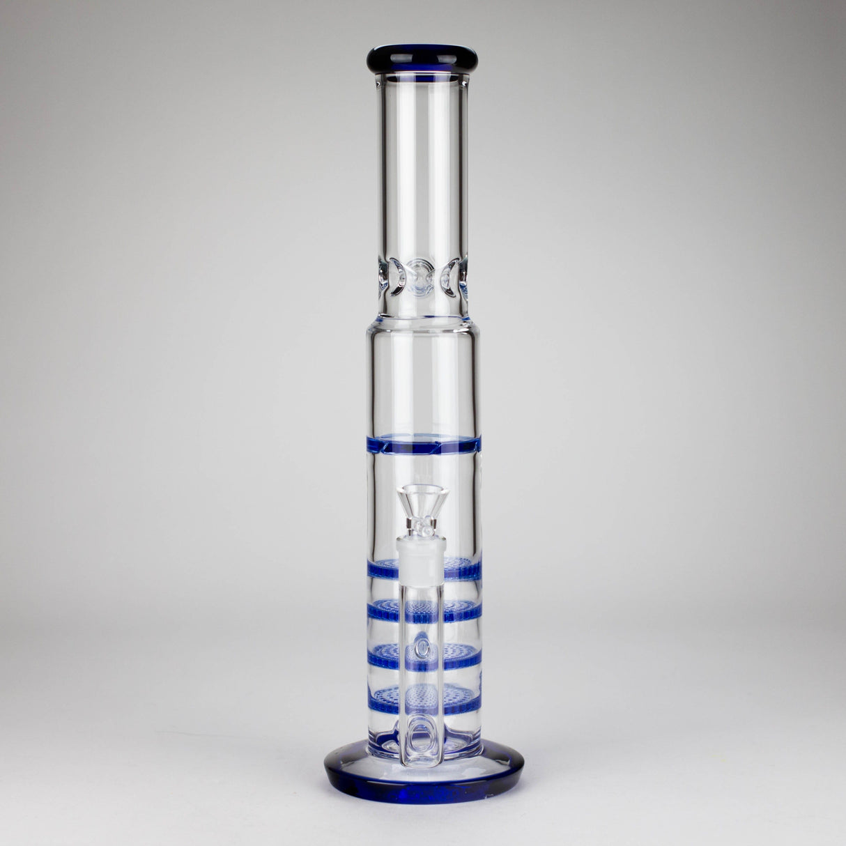 RMG WHOLESALE Glass Bong 17" Blue Honeycomb Cycler Glass Bong – 4 Honeycomb Diffusers 17" Blue Honeycomb Cycler Glass Bong – 4 Honeycomb Diffusers