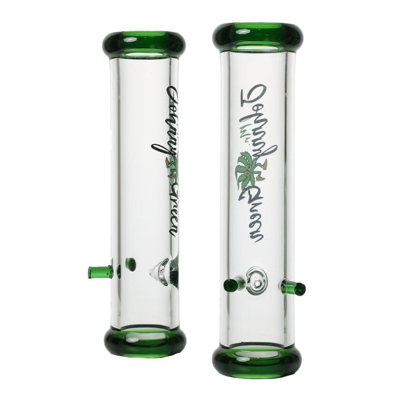 Canadian Distributor Glass Bong Johnny Green 10" 7 mm Green Steamroller Glass Pipe Johnny Green 10" 7 mm Steamroller Pipe