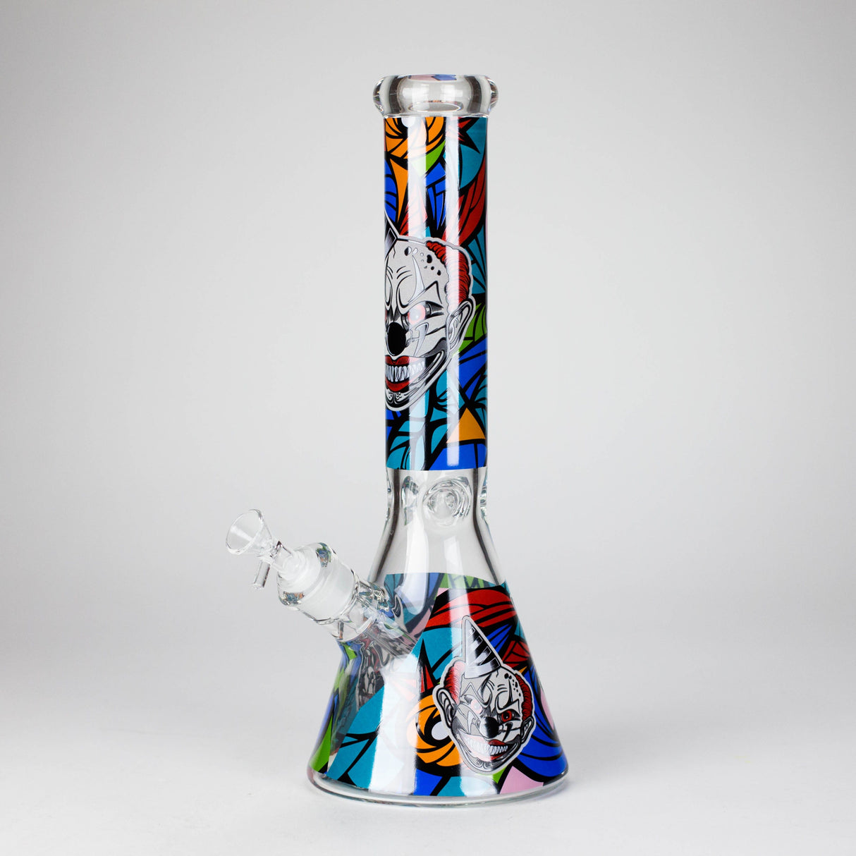 DY Glass Glass Bong 13.5" PsyClown Glass Bong – 7mm Thick Glass, Bold Psychedelic Clown Design 13.5" PsyClown Glass Bong – 7mm Thick Glass, Bold Psychedelic Clown Design