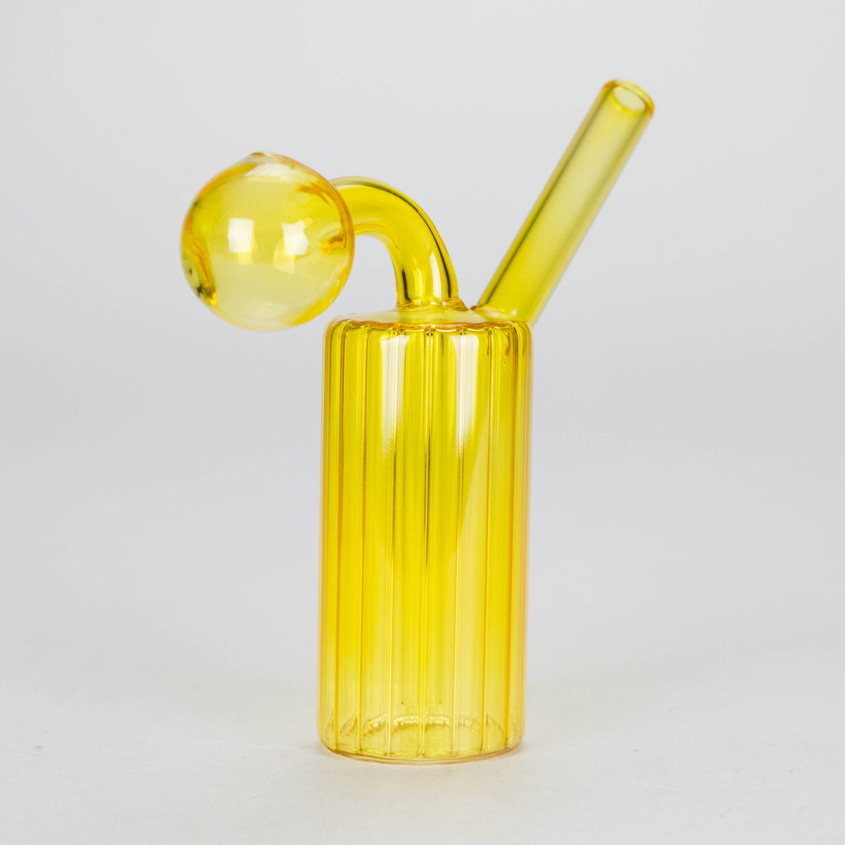 JJ Distribution Dab Rig 5-Inch Zest Tube Oil Burner Pipe - Ridged Glass Zest Tube Oil Burner Pipe - 5-Inch Ridged Glass