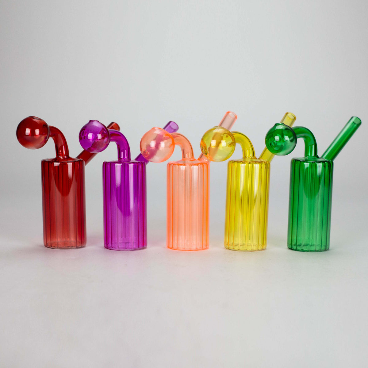 JJ Distribution Dab Rig 5-Inch Zest Tube Oil Burner Pipe - Ridged Glass Zest Tube Oil Burner Pipe - 5-Inch Ridged Glass