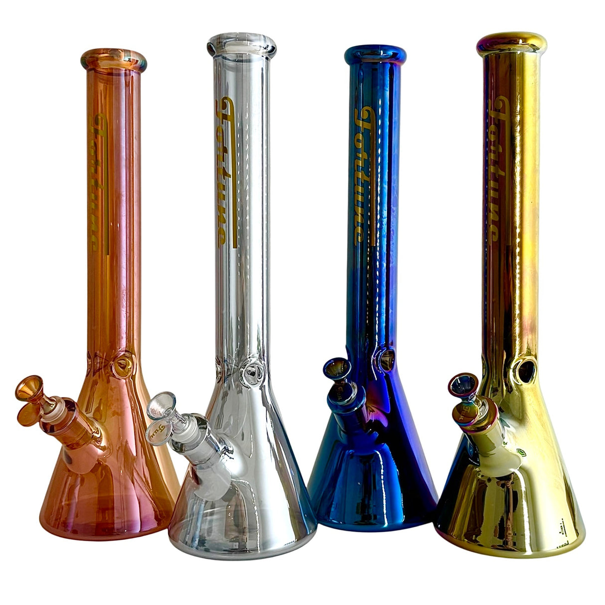 Fortune 18" Electroplated 7mm Beaker Glass Bong