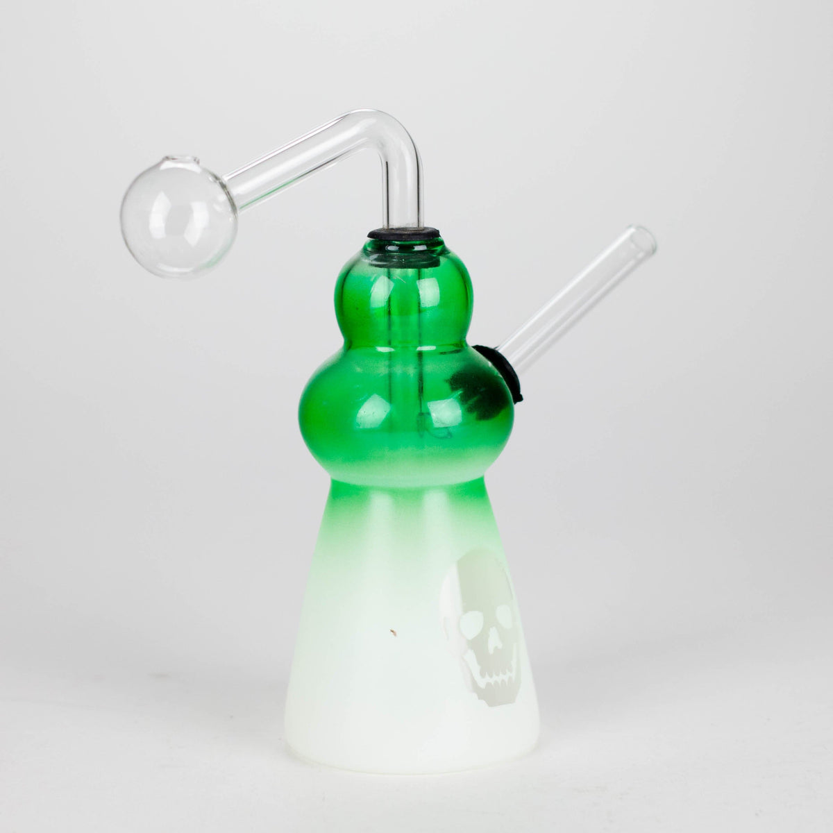 RMG WHOLESALE Dab Rig 6-Inch Flat Bottom Skull Glass Oil Burner Skull Glass Oil Burner Pipe - 6-Inch Flat Bottom