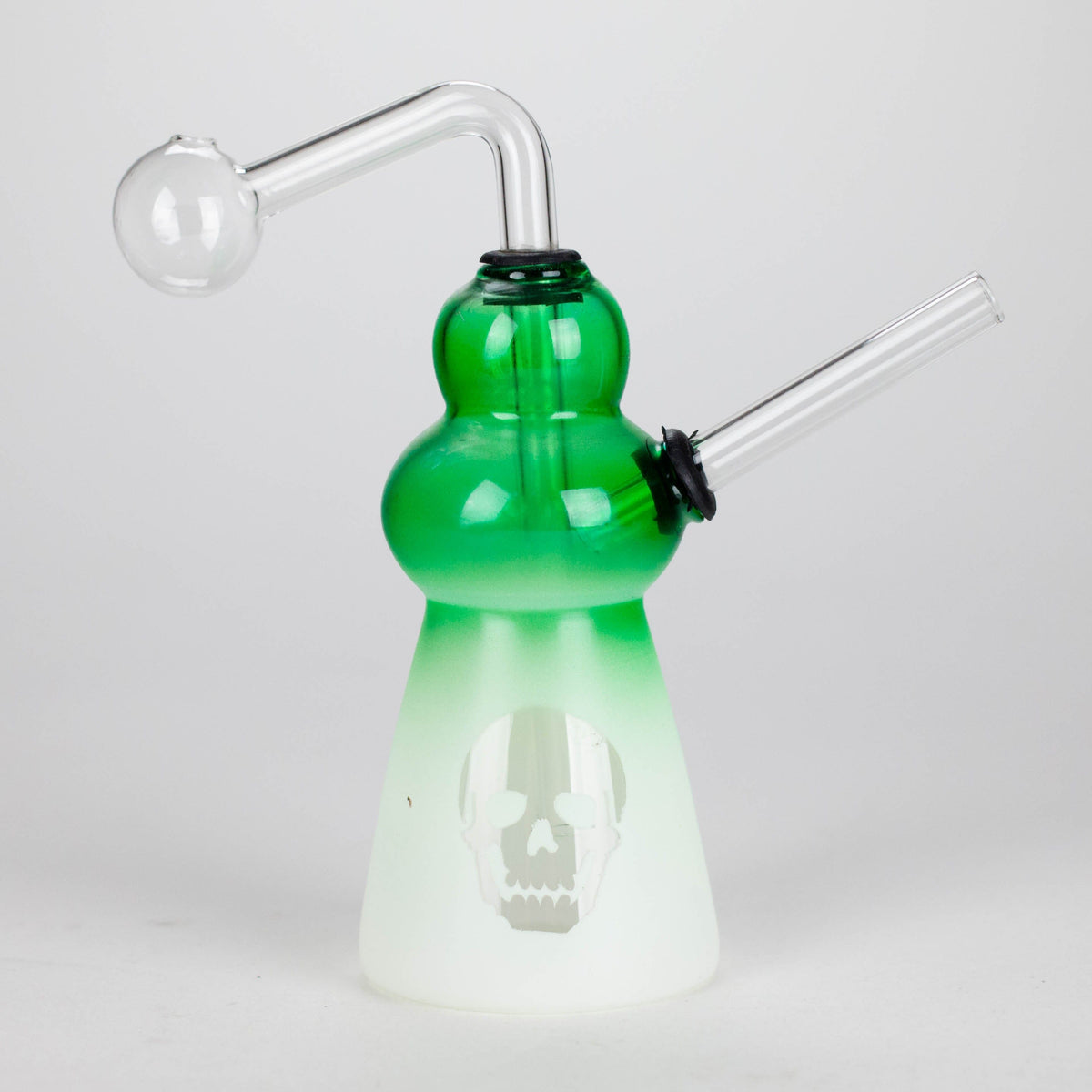 RMG WHOLESALE Dab Rig 6-Inch Flat Bottom Skull Glass Oil Burner Skull Glass Oil Burner Pipe - 6-Inch Flat Bottom