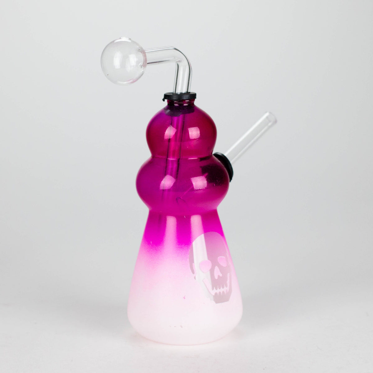 RMG WHOLESALE Dab Rig 6-Inch Round Bottom Skull Glass Oil Burner Skull Glass Oil Burner Pipe - 6-Inch Round Bottom