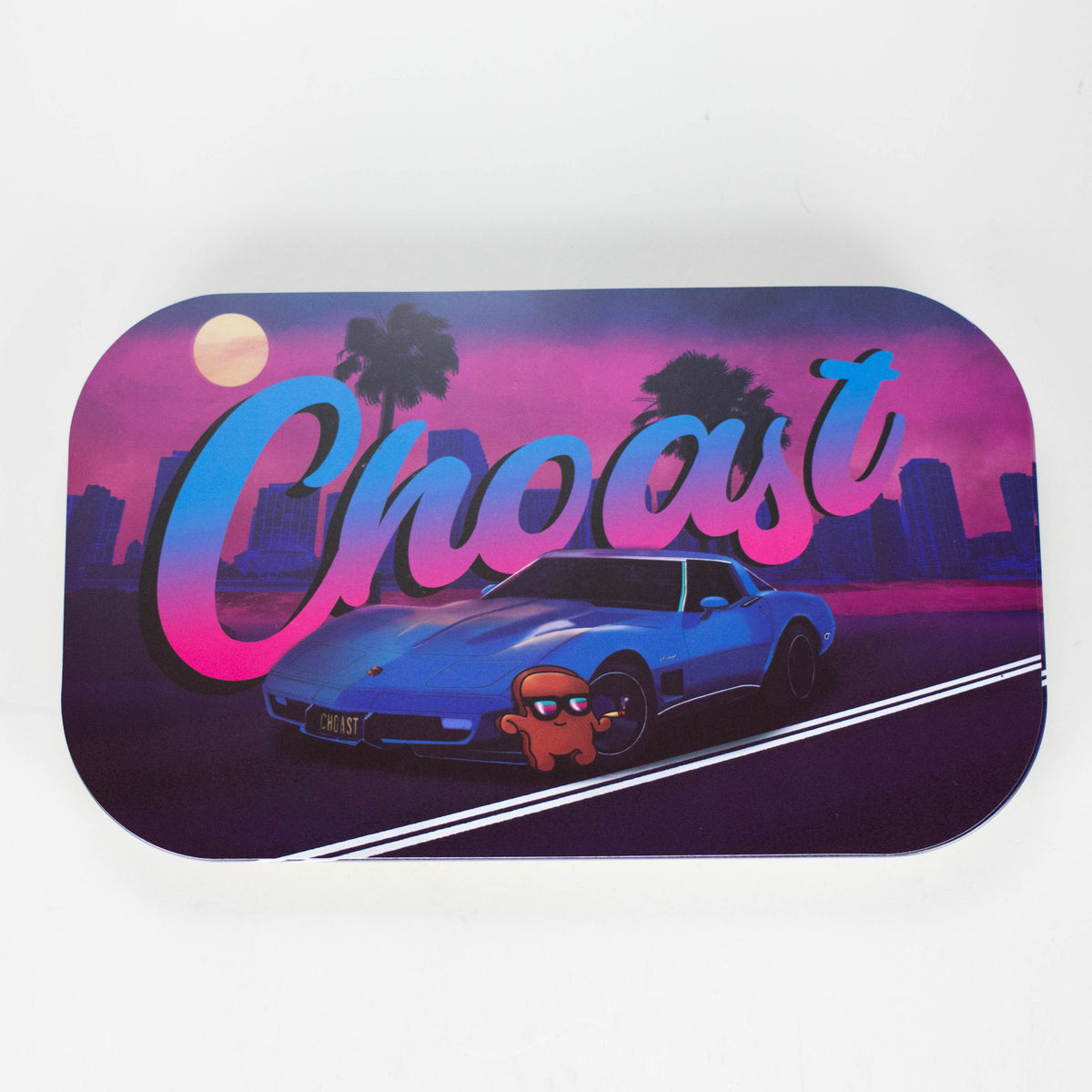 Choast Rolls Inc. Rolling Tray Choast Rolls | "Miami Vice" Rolling Tray + Magnetic Lid Choast Rolls | "Miami Vice" Rolling Tray + Magnetic Lid