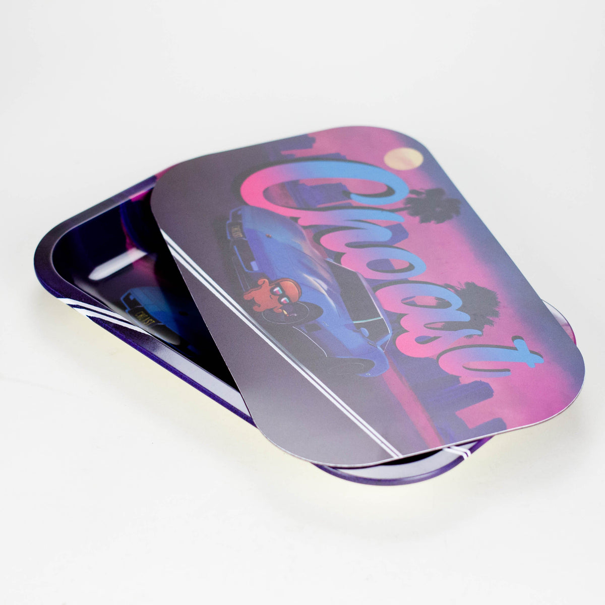 Choast Rolls Inc. Rolling Tray Choast Rolls | "Miami Vice" Rolling Tray + Magnetic Lid Choast Rolls | "Miami Vice" Rolling Tray + Magnetic Lid