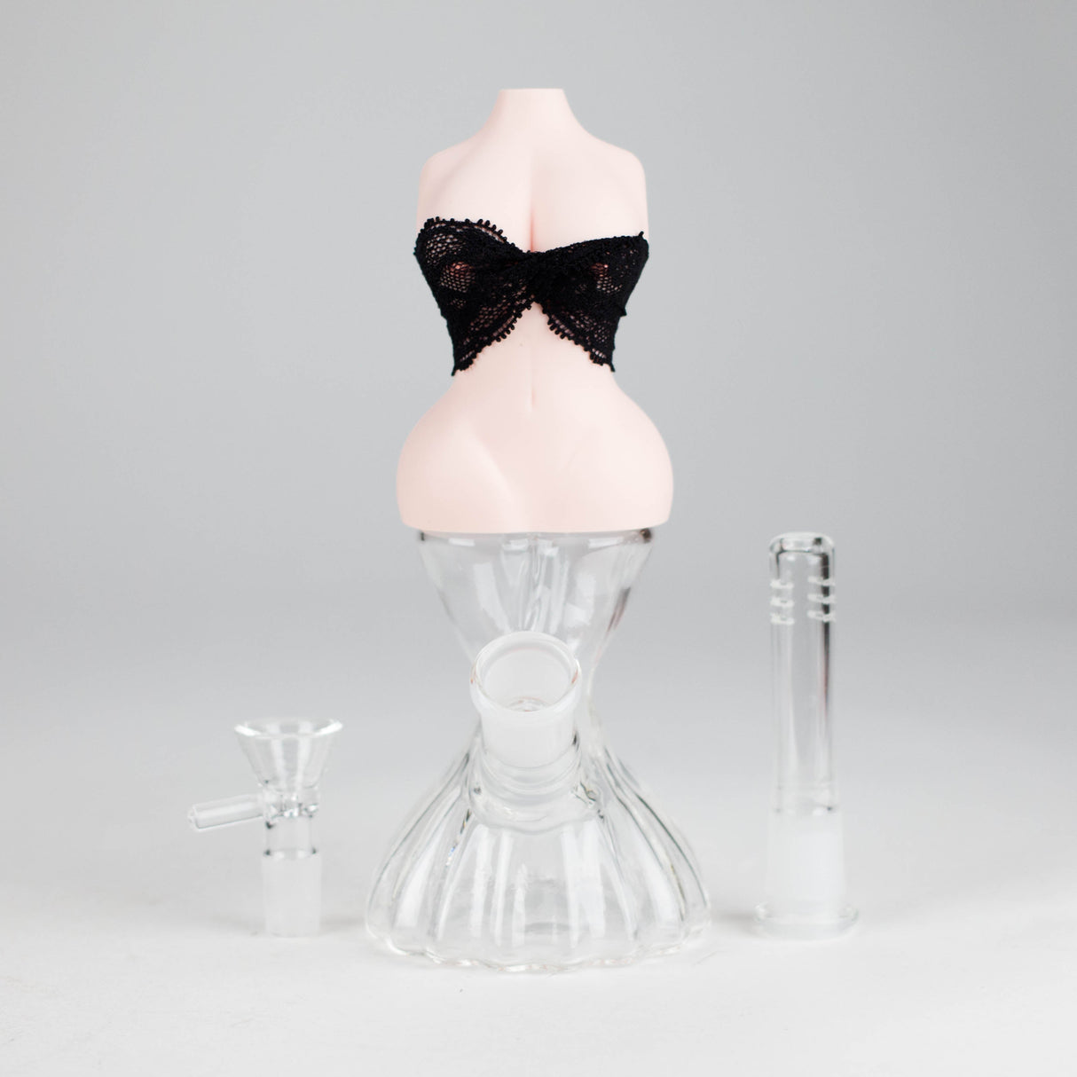 8" Glamourous Woman Body Glass Water Pipe