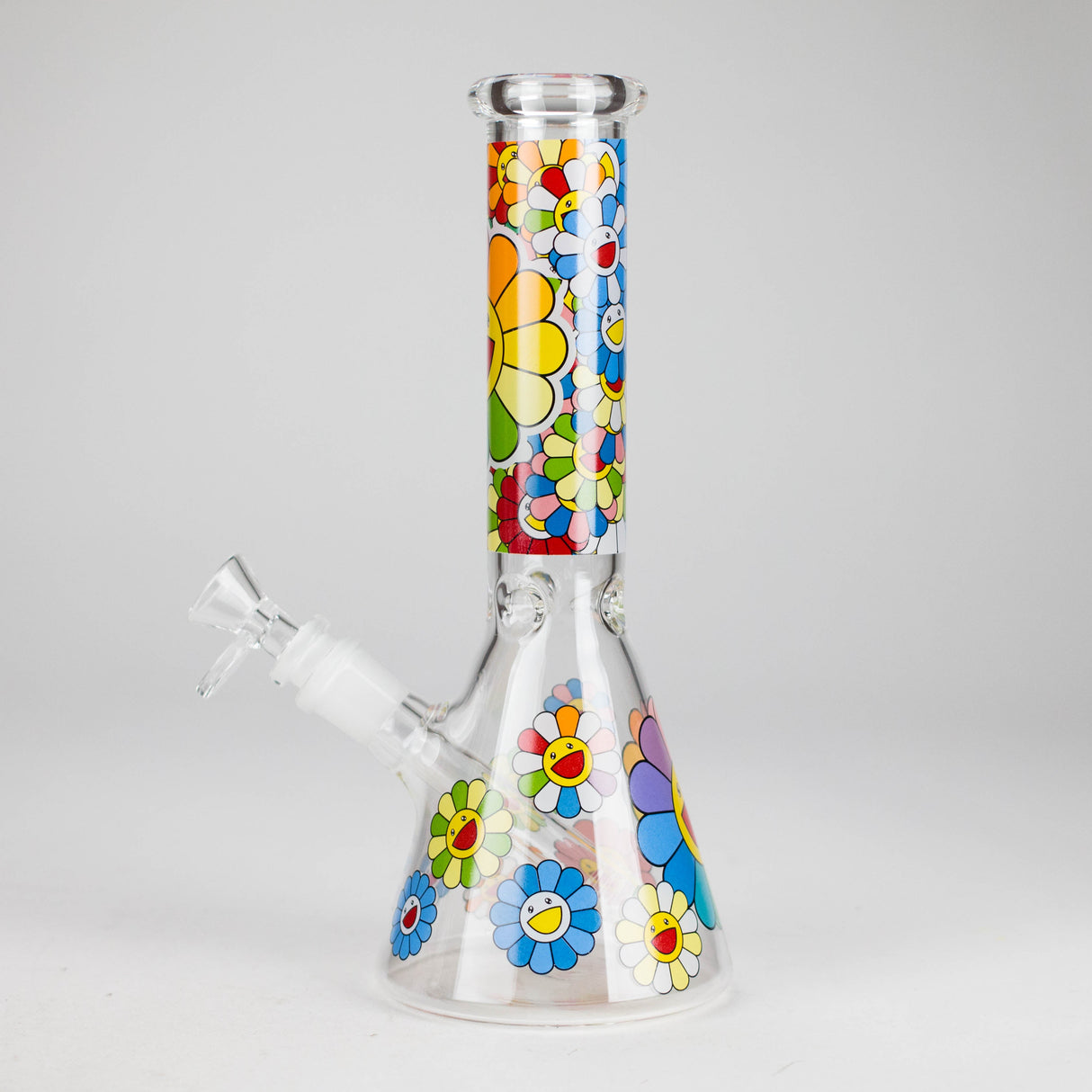 10″ Smile Flower Design Glass Beaker Bong