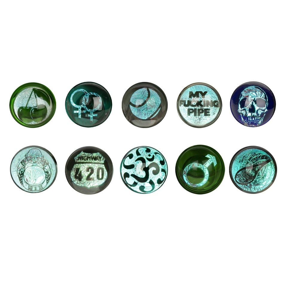 Red Eye Glass 4.25-Inch Spoon Hand Pipe with Dichroic Marble