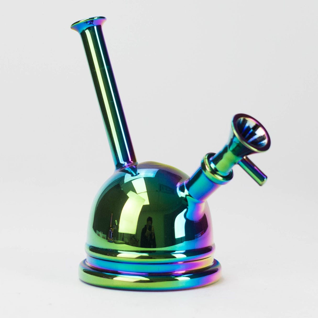 7" Iridescent Electroplate Glass Bubbler