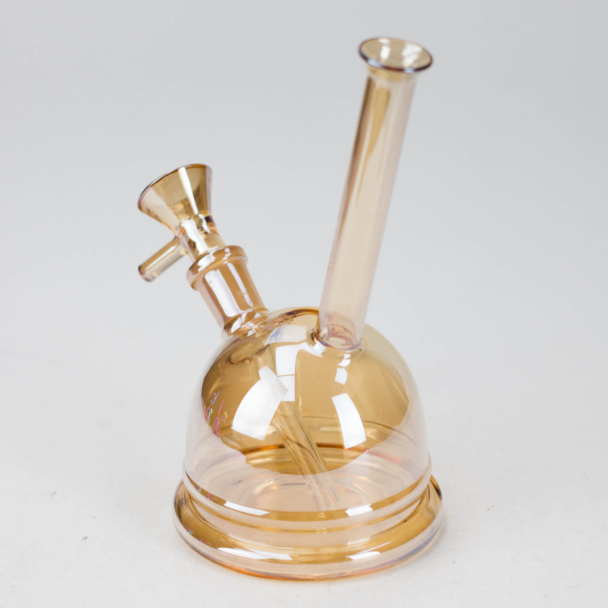 7" Iridescent Electroplate Glass Bubbler