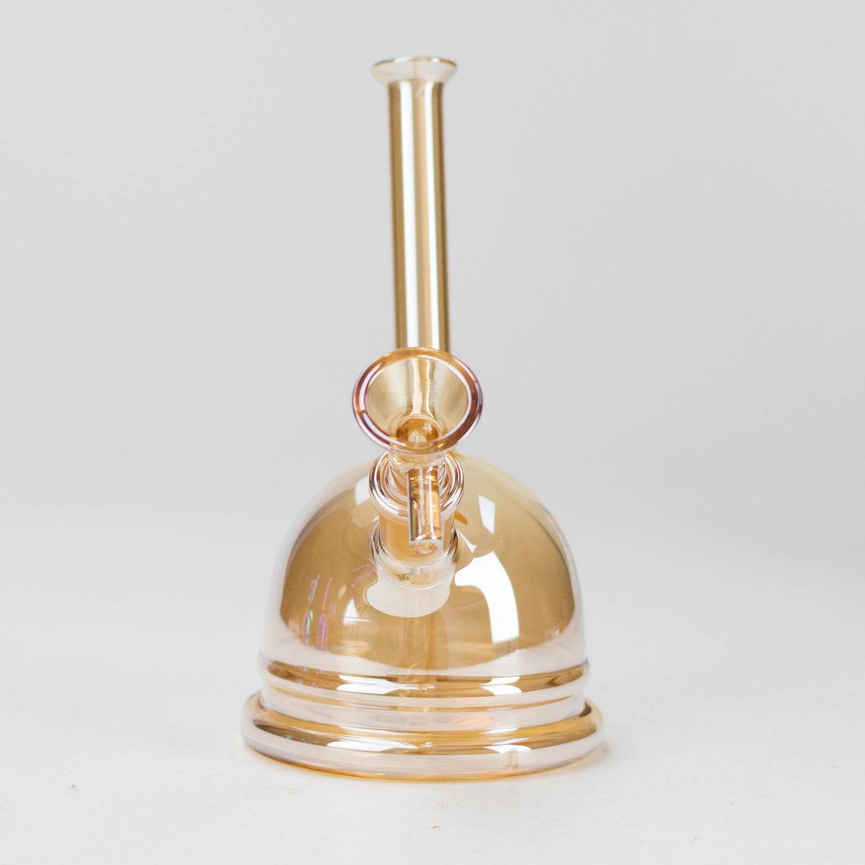 7" Iridescent Electroplate Glass Bubbler